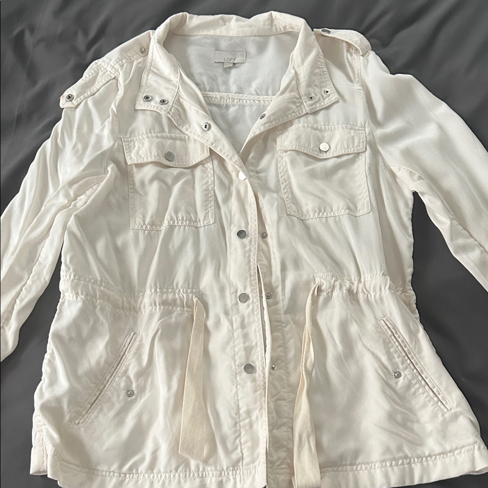 LOFT Cream Utility Jacket